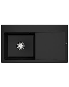 Villeroy und Boch Subway Style 50 Einbauspüle 335201J0 Becken links, 900 x 510 mm, Ablaufgarnitur mit Handbetätigung, Chromite