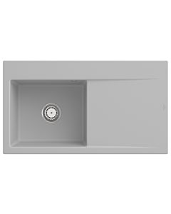 Villeroy und Boch Subway Style 50 Einbauspüle 335201SM links, mit Ablaufgarnitur, 900 x 510 mm, Handbetätigung, steam CeramicPlus