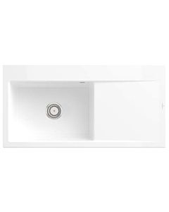 Villeroy und Boch Subway Évier à encastrer Style 60 336201R1 vasque à gauche, garniture de vidange avec commande manuelle, 1000 x 510 mm, blanc Alpin