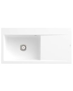 Villeroy und Boch Subway Style 60 built-in sink 336201RW basin left, drain fitting with manual operation, 1000 x 510 mm, Stone White