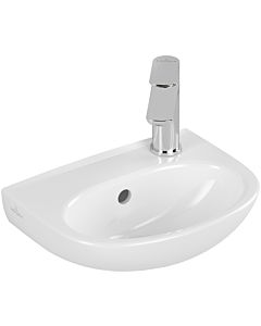 Villeroy und Boch O.novo lavabo 43403R01 36x27,5cm, ovale, avec trop-plein, trou à droite percé, blanc