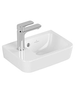 Villeroy und Boch O.novo hand washbasin 434236T2 36x25cm, square, basin on the right, with tap hole, with overflow, white AntiBac C-plus