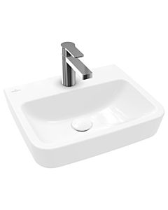 Villeroy und Boch O.novo built-in / countertop hand washbasin 43444LR1 45x37cm, square, without tap hole, with overflow, white C-plus