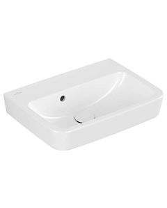 Villeroy und Boch O.novo Handwaschbecken 434452T2 50x37cm, eckig, ohne Hahnloch, mit Überlauf, weiß AntiBac C-plus