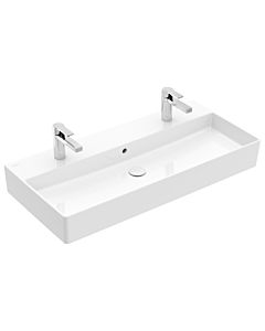 Villeroy und Boch Memento 2.0 Waschtisch 4A221L01 100x47cm, 2 Hahnlöcher, mit Überlauf, Weiß