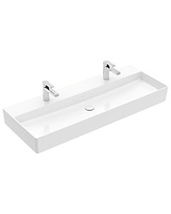 Villeroy und Boch Memento 2.0 Waschtisch 4A22C101 120x47cm, 2 Hahnlöcher, ohne Überlauf, Weiß