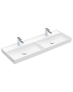 Villeroy & Boch Collaro Doppelwaschtisch 4A34D1RW stone white c-plus, mit Hahnloch ohne Überlauf