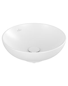 Villeroy und Boch Loop & friends Aufsatz-Waschtisch 4A4601RW d= 42cm, ohne Hahnlochbank, ohne Überlauf, Stone White C-plus