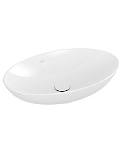 Villeroy und Boch Loop & friends Aufsatz-Waschtisch 4A4800R1 62x42cm, oval, ohne Hahnlochbank, mit Überlauf, weiß C-plus