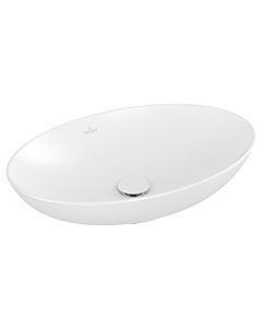 Villeroy und Boch Loop & friends Aufsatz-Waschtisch 4A4801RW 62x42cm, oval, ohne Hahnlochbank, ohne Überlauf, Stone White C-plus