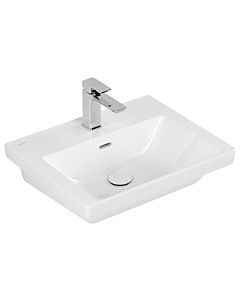 Villeroy und Boch Subway 3.0 Waschtisch 4A70F401 55x44cm, mit 1 Hahnloch/mit Überlauf, weiß