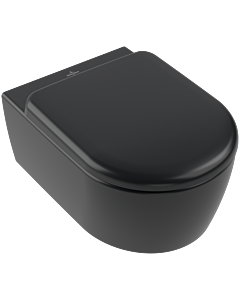 WC Villeroy und Boch Combi-Pack 5656CLR7 370x530x315mm, suspendu, avec TwistFlush, Pure Black CeramicPlus