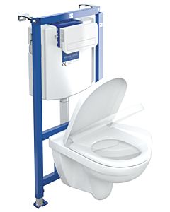 Villeroy & Boch O.novo wall WC combi pack 5660D201 with WC element, flush plate and WC seat, white