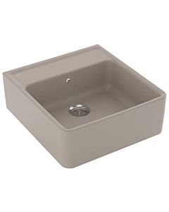 Villeroy und Boch single basin sink 632061AM waste set, manual operation, mounting kit, Almond