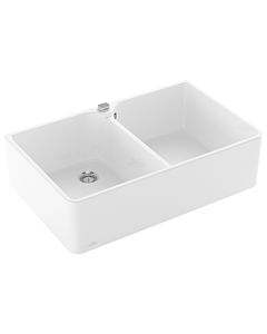 Villeroy und Boch Spülstein Doppelbecken 638002R1 Ablaufgarnitur mit Exzenterbetätigung, weiß