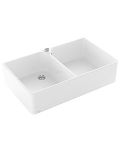 Villeroy und Boch double bowl sink 639002R1 drain fitting with eccentric operation, white