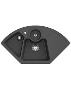 Villeroy und Boch Solo évier d&#39;angle 670801i4 garniture de vidange , opération manuelle, restes de bol, Graphit