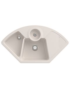 Villeroy und Boch Solo évier d&#39;angle d&#39;angle 670801KR garniture de vidange , fonctionnement manuel, restes de cuve, crème
