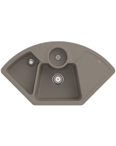 Villeroy und Boch Solo évier d&#39;angle d&#39;angle 670801TR garniture de vidange , fonctionnement manuel, restes de cuvette, Bois