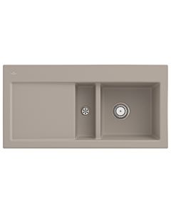 Villeroy und Boch Subway 60 évier encastrable 671201AM droite, avec garniture de vidage et commande manuelle, 1000 x 510 mm, Amande