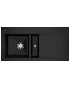 Villeroy und Boch Subway 60 Einbauspüle 677001J0 links, mit Ablaufgarnitur, Handbetätigung, 1000 x 510 mm, chromite CeramicPlus