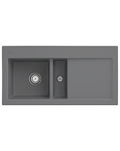 Villeroy und Boch Subway 60 Einbauspüle 677001SL links, mit Ablaufgarnitur, Handbetätigung, 1000 x 510 mm, stone CeramicPlus