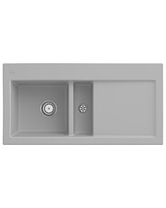Villeroy und Boch Subway 60 évier encastrable 677001SM gauche, avec garniture de vidage , commande manuelle, 1000 x 510 mm, vapeur CeramicPlus