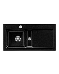 Villeroy und Boch Subway 60 évier encastrable 677002J0 gauche, avec garniture de vidage , commande excentrique, 1000 x 510 mm, chromite CeramicPlus