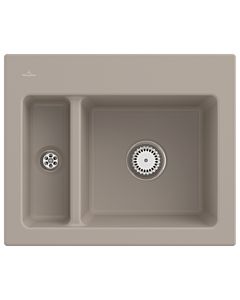 Villeroy und Boch Subway 60 XM built-in sink 678001AM with drain fitting and manual operation, 620 x 510 mm, Almond