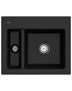 Villeroy und Boch Subway 60 XM built-in sink 678001J0 with waste set, 620 x 510 mm, manual operation, chromite CeramicPlus