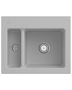 Villeroy und Boch Subway 60 XM built-in sink 678001SM with waste set, 620 x 510 mm, manual operation, steam CeramicPlus