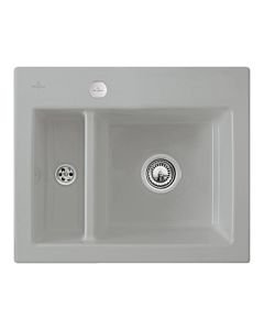 Villeroy und Boch Subway Flächenbündige Spüle 67802FKD mit Ablaufgarnitur und Exzenterbetätigung, Fossil