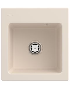 Villeroy und Boch Subway 45 XS Einbauspüle 678101FU mit Ablaufgarnitur, 475 x 510 mm, Handbetätigung, ivory CeramicPlus