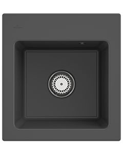 Villeroy und Boch Subway 45 XS built-in sink 678101i4 with waste set, 475 x 510 mm, manual operation, graphite CeramicPlus
