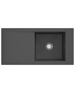 Villeroy & Boch Timeline Einbauspüle 679001i4 mit Ablaufgarnitur und Handbetätigung, Graphit