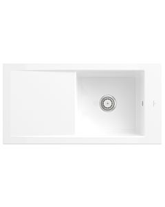 Villeroy & Boch Timeline Einbauspüle 679001KG mit Ablaufgarnitur und Handbetätigung, Snow White