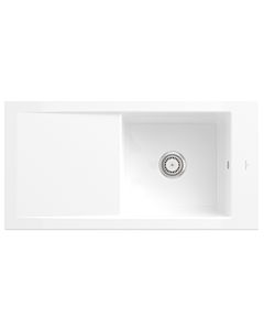 Villeroy & Boch Timeline Einbauspüle 679001R1 mit Ablaufgarnitur und Handbetätigung, weiß