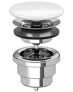 Villeroy und Boch valve 68080001 non obturable, chromé, valve Céramique blanc