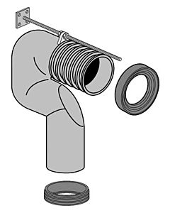 Villeroy & Boch Vario-Abflussbogen 87010000 160-250 mm, Abgang senkrecht, 150-220mm