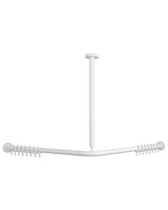 Villeroy und Boch Vicare Funktion Duschstange 92170568 90 x 90 cm, weiß, für Vorhang, über Eck