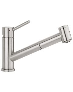 Mitigeur d&#39;évier Villeroy und Boch 927200LC 7,8 l/min, extractible, inverseur jet/douche, inox brossé
