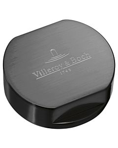 Villeroy und Boch Abdeckkappe 94052605 anthracite, Edelstahl massiv, rund, für Einzeldrehgriff