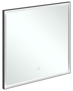 Villeroy und Boch Subway 3.0 Spiegel A46380BC Aluminiumrahmen, 80 x 75 x 4,75 cm, schwarz matt/weiß matt