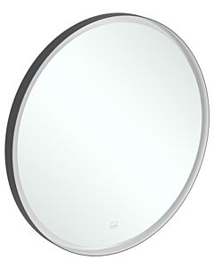 Villeroy und Boch Subway 3. 1930 Spiegel A46471BC aluminum frame, round, 71.2 x 71.2 x 4.5 cm, black matt / white matt