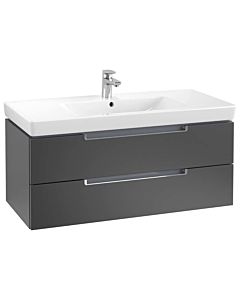 Villeroy & Boch Subway 2.0 Waschtischunterschrank A69010PD,98,7x41,6x44,9cm,Black Matt,Griff chrom