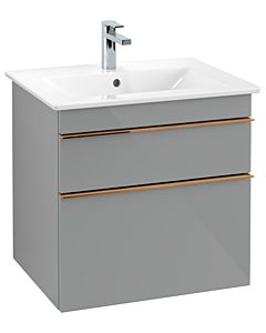Villeroy und Boch Venticello vanity unit A92405RA 60.3 x 59 x 50.2 cm, handle copper, glass Glossy Grey