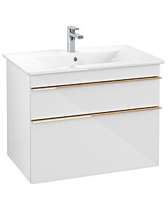 Villeroy und Boch Venticello Waschtisch-Unterschrank A92505DH 75,3 x 59 x 50,2 cm, Griff Copper, Glossy White