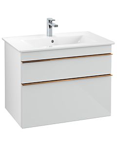 Villeroy und Boch Venticello Waschtisch-Unterschrank A92505RE 75,3 x 59 x 50,2 cm, Griff Copper, Glass Glossy White