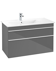 Villeroy und Boch Venticello Waschtisch-Unterschrank A92702FP 95,3 x 59 x 50,2 cm, Becken links, Griff White, Glossy Grey