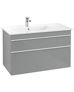 Villeroy und Boch Venticello Waschtisch-Unterschrank A92702RA 95,3 x 59 x 50,2 cm, Becken links, Griff White, Glass Glossy Grey